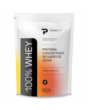 100% Whey Primetech 1 kg Chocolate frente