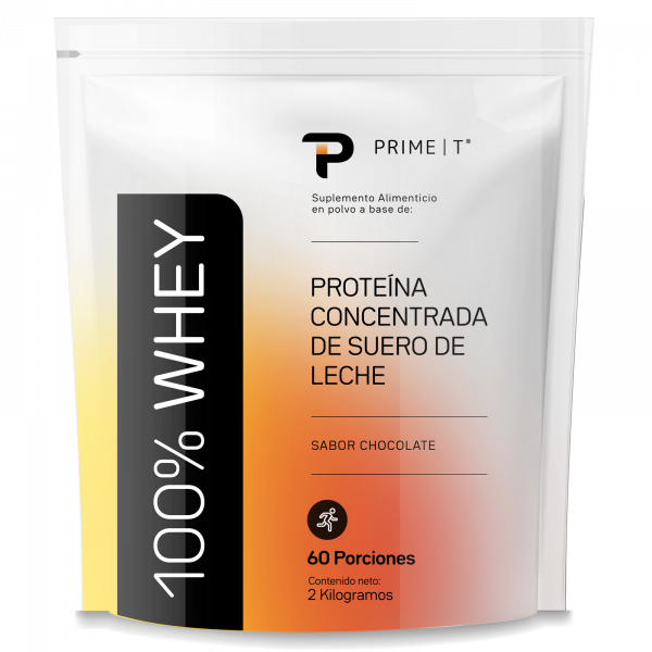 100% Whey Primetech 2 kg Chocolate frente