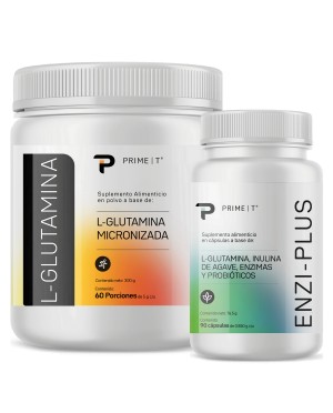 Enzimas Digestivas ENZI-PLUS y L-GLUTAMINA frente