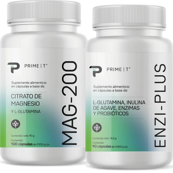 Magnesio MAG-200 y Enzimas Digestivas ENZI-PLUS frente