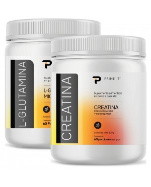 L-Glutamina y Creatina 300 g frente